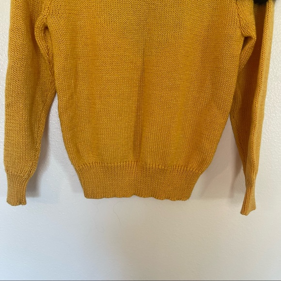 Vintage 80s Wool & Rabbit Hair Yellow and Black Sweater Size L - Picture 9 of 10